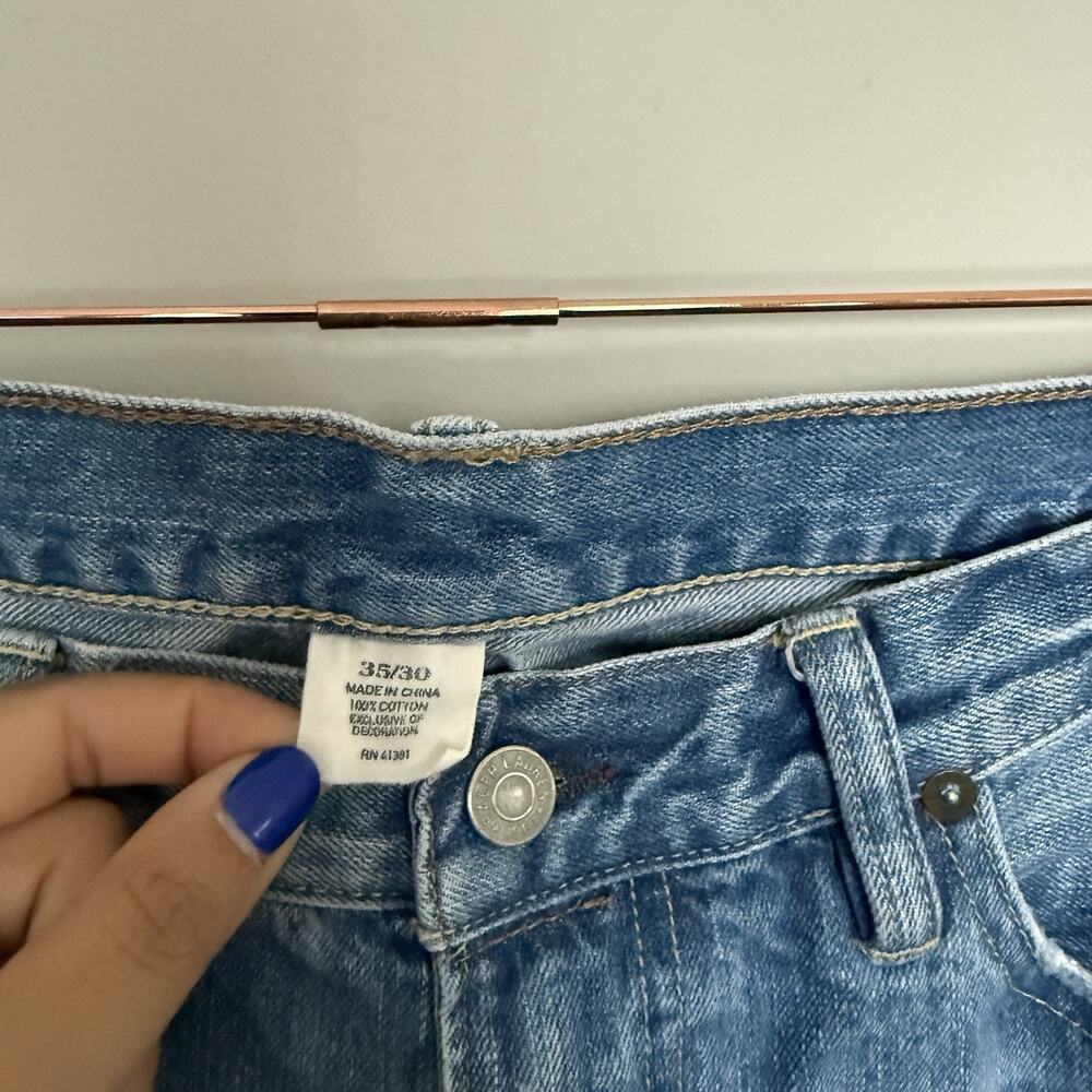 Polo Ralph Lauren 867 Jeans Mens 35 Blue Y2K Denim Classic Fit Vintage Country - Picture 4 of 7